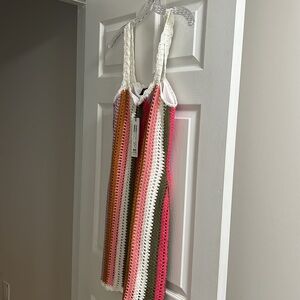 NEW Minkpink Lito Stripe Crochet Dress, Size Small